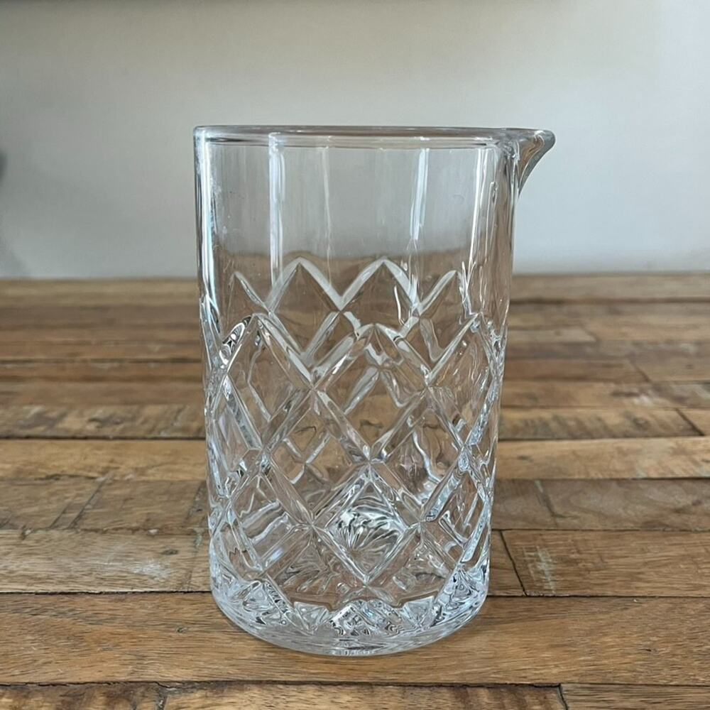 Clear Cocktail Mixing Glass Pitcher Diamond Cut Design Barware Parties